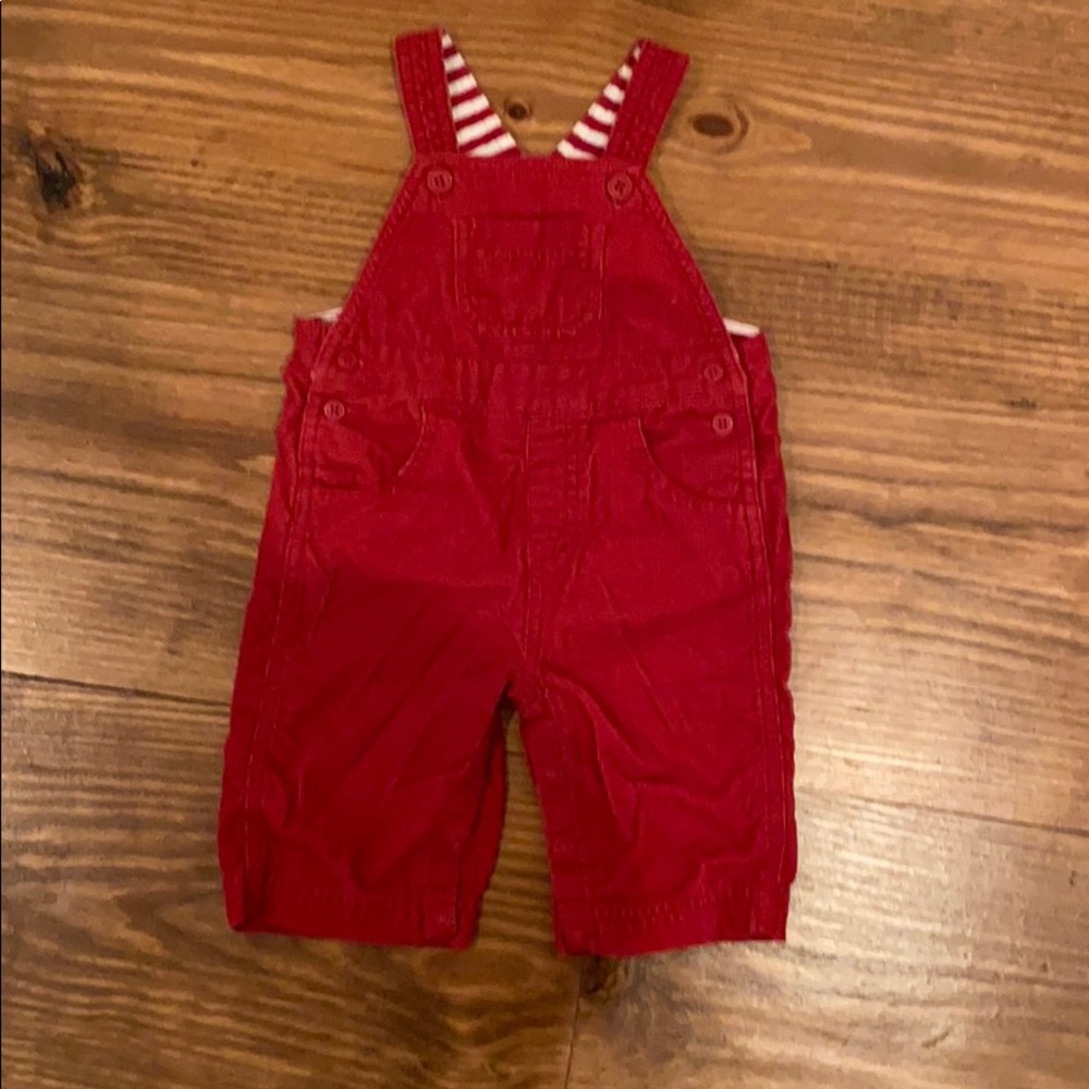 Red cordoroy overalls